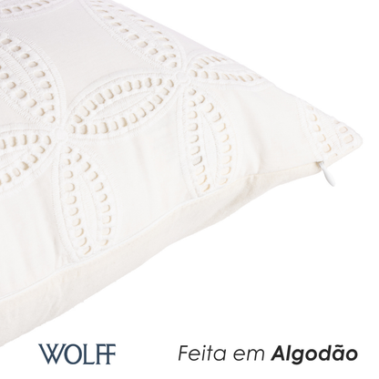 Capa para Almofada Aconchego 43cm x 43cm Branca Algodão Wolff