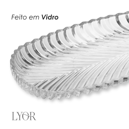 Travessa Leaf 32,5cm x 12,5cm x 3cm Vidro - Lyor