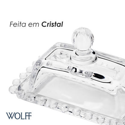 Manteigueira de Cristal Pearl 14cm x 9cm x 8cm - Wolff