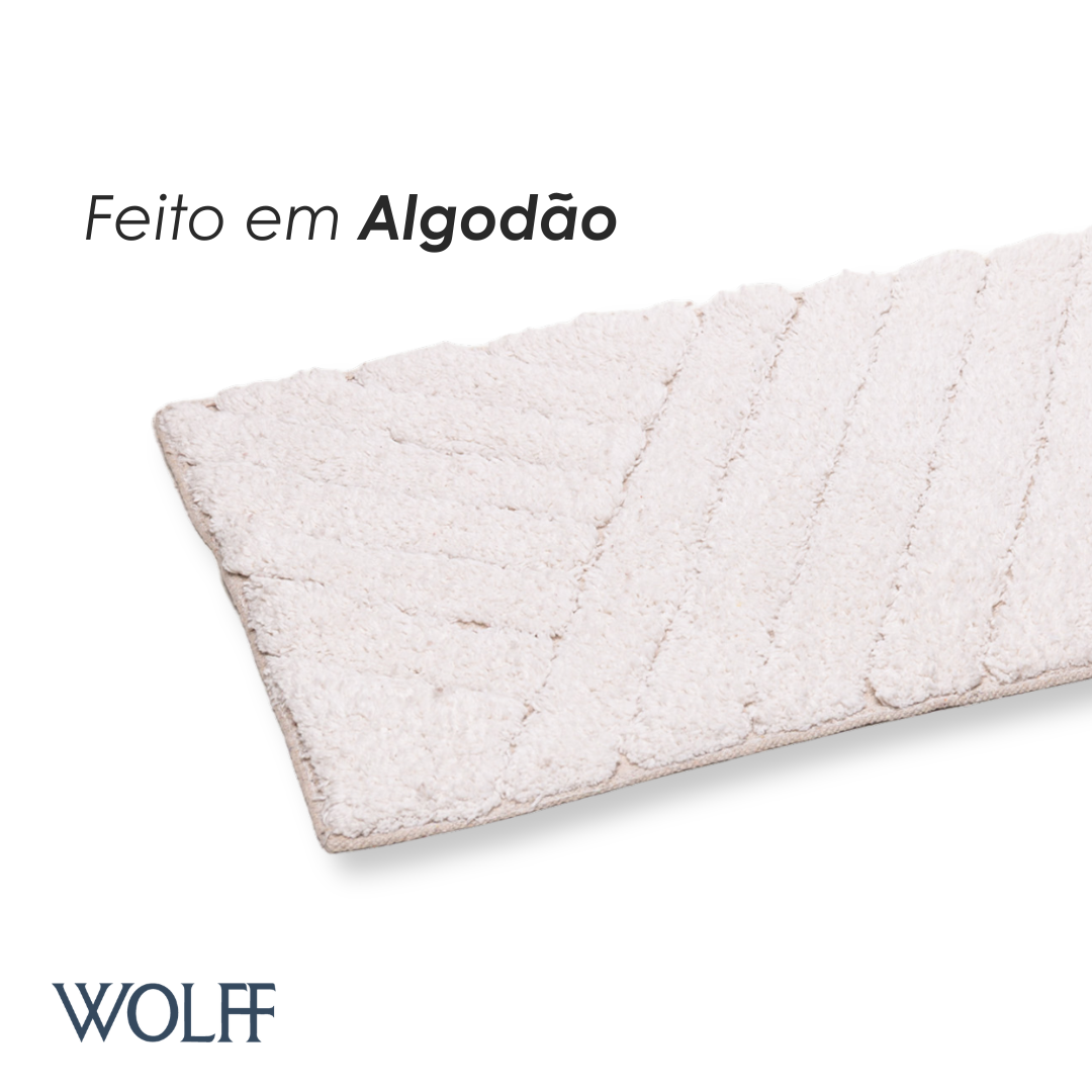 Tapete Bellagio 40cm x 60cm Branco Algodão - Wolff