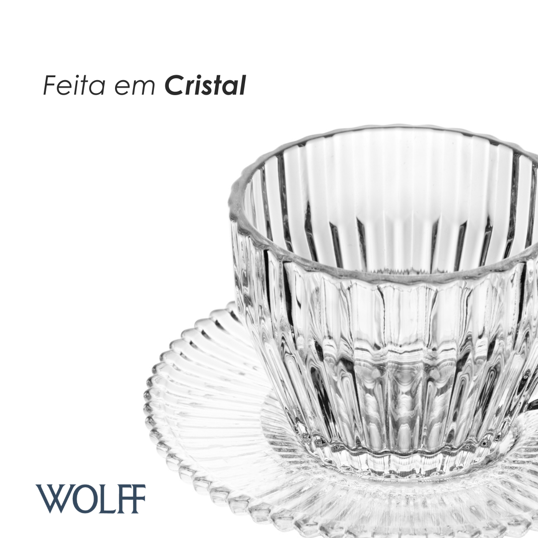 Conjunto 4 Xícaras de Café de Cristal Império 110ml - Wolff