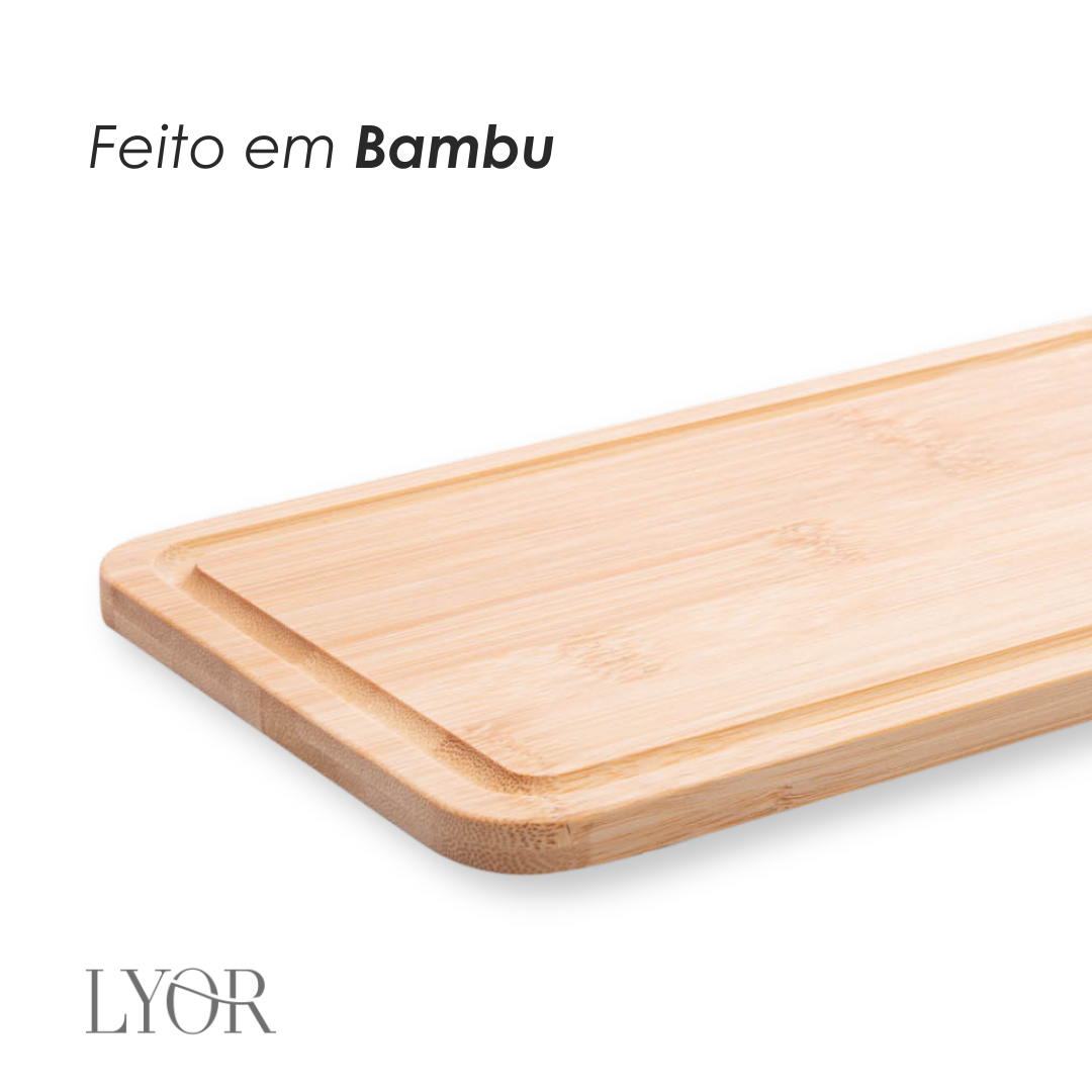 Tábua para Servir de Bambu 39cm x 15cm x 1cm - Lyor
