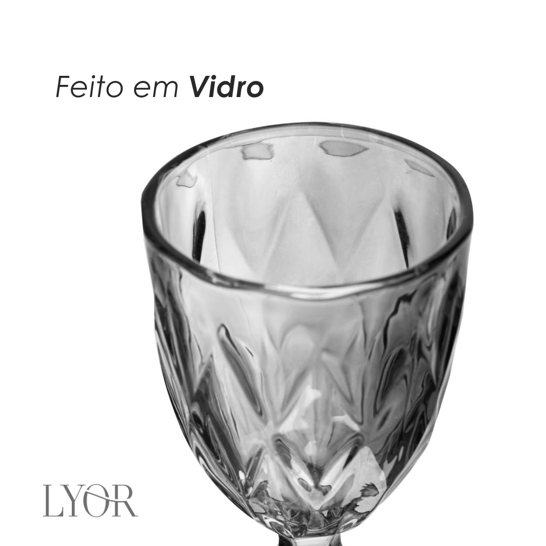 Conjunto 6 Taças de Água de Vidro Diamond  - Lyor