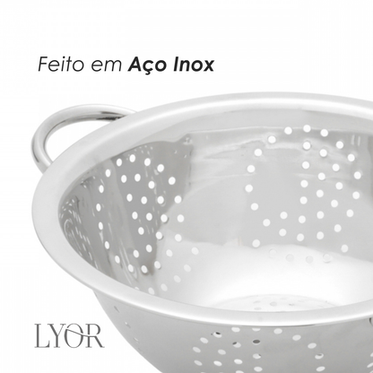 Escorredor de Massas de Aço Inox Prime 24cm - Lyor