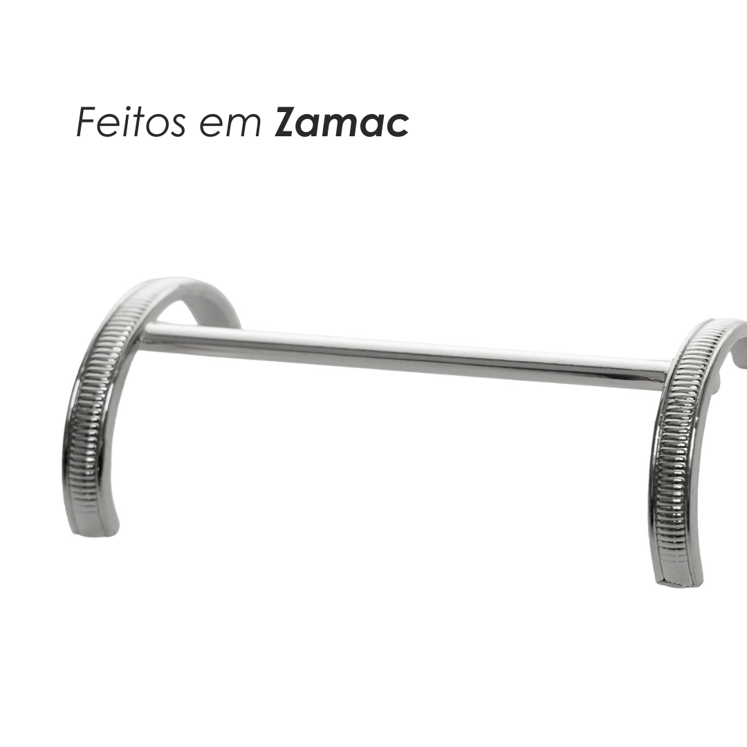Conjunto 6 Dencansos para Talheres Lorena 8cm x 4cm x 2cm Prateado Zamac - Wolff