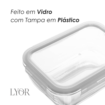 Pote Hermético de Vidro com Tampa 640ml - Lyor