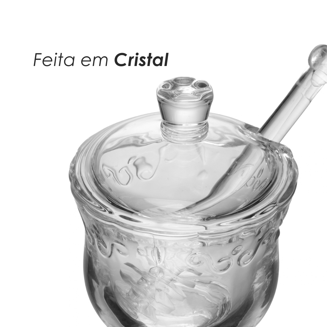 Meleira com Pegador e Tampa Serena 180ml Cristal - Wolff