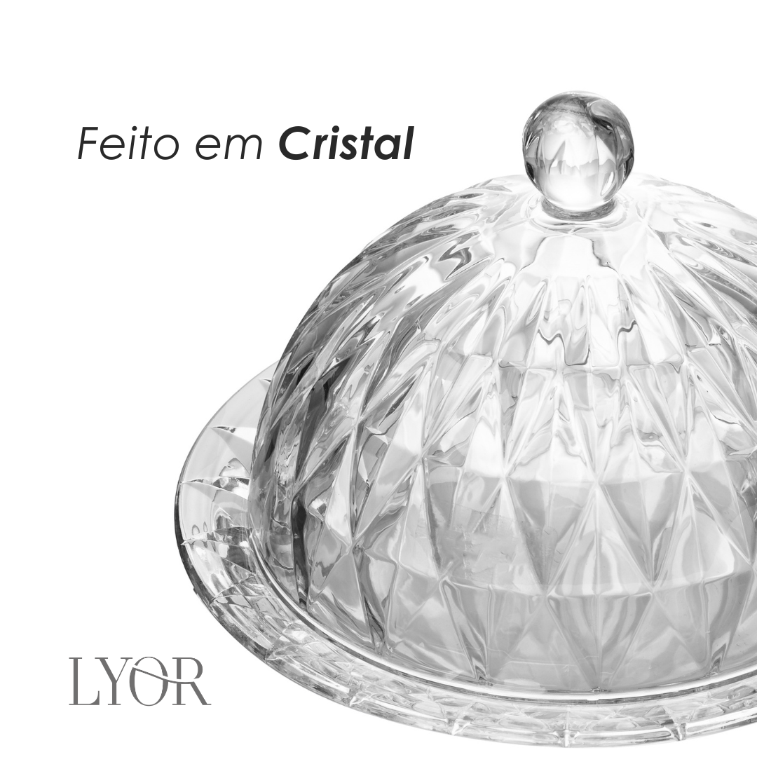 Queijeira Diamond 18cm x 18cm x 12cm Cristal - Lyor