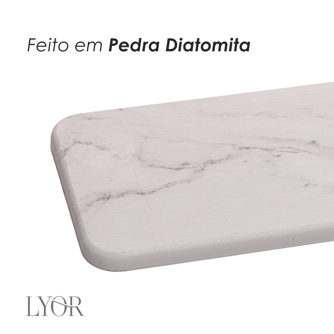 Bandeja Retangular Absorvente para Pia Pedra Diatomita - Lyor