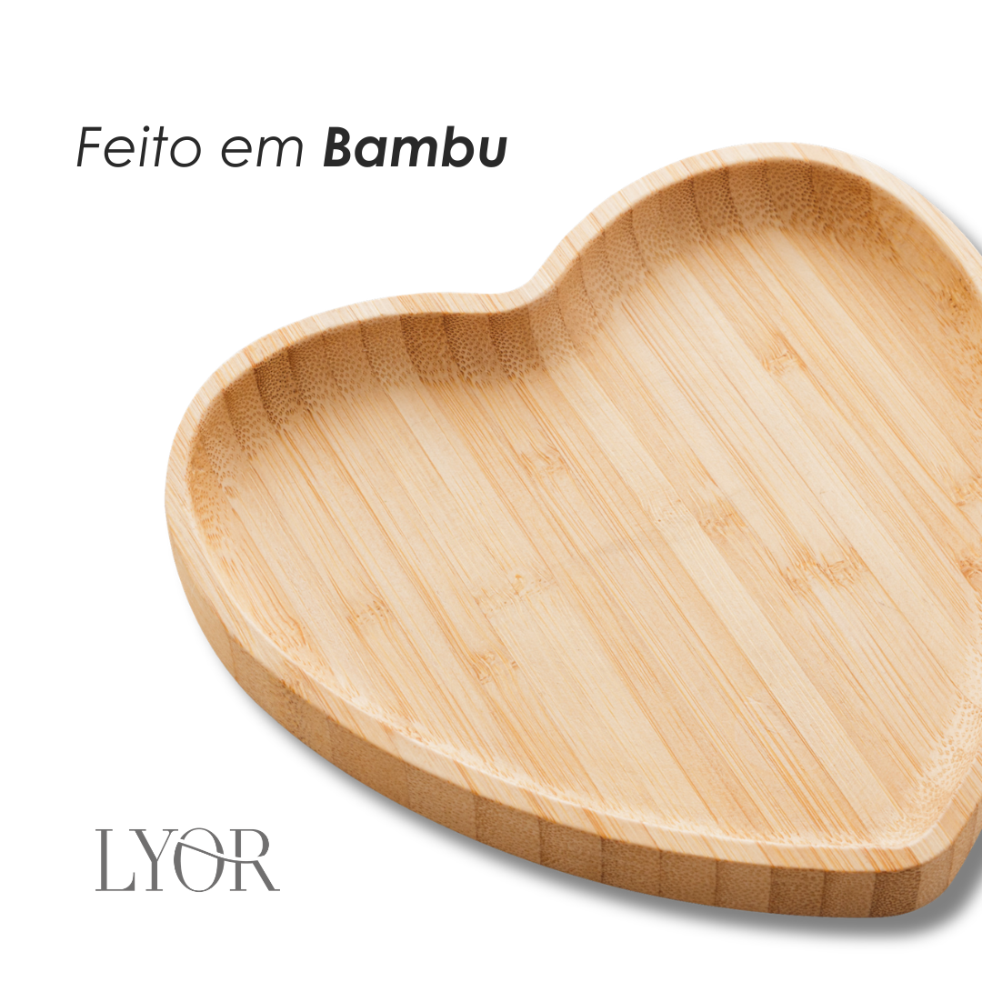 Bandeja de Bambu Heart 12,5cm x 12,5cm x 1,5cm - Lyor