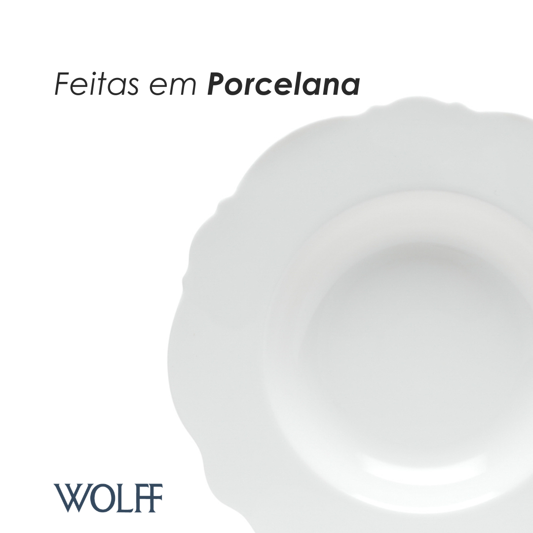 Aparelho de Jantar 42 Peças de Porcelana Maldivas Branco - Wolff