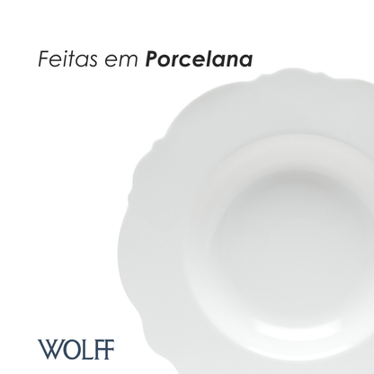 Aparelho de Jantar 42 Peças de Porcelana Maldivas Branco - Wolff