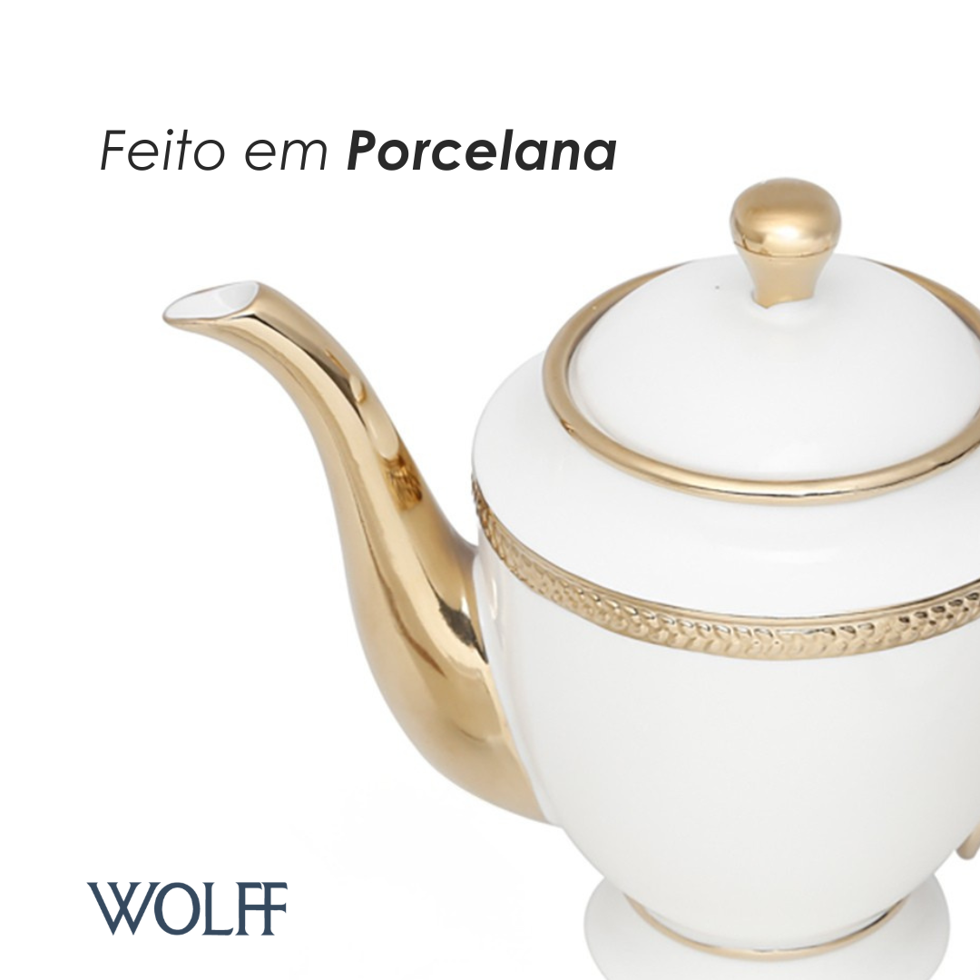 Conjunto 3 Peças de Chá de Porcelana Paddy Branco - Wolff