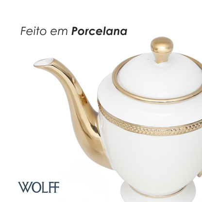 Conjunto 3 Peças de Chá de Porcelana Paddy Branco - Wolff