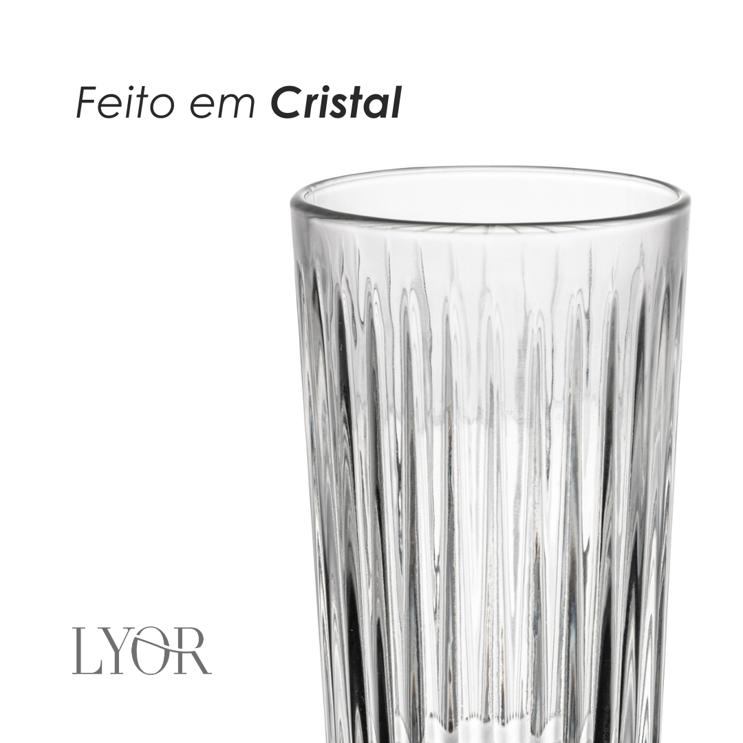 Copo Alto de Cristal Deli Diamante 280ml - Lyor