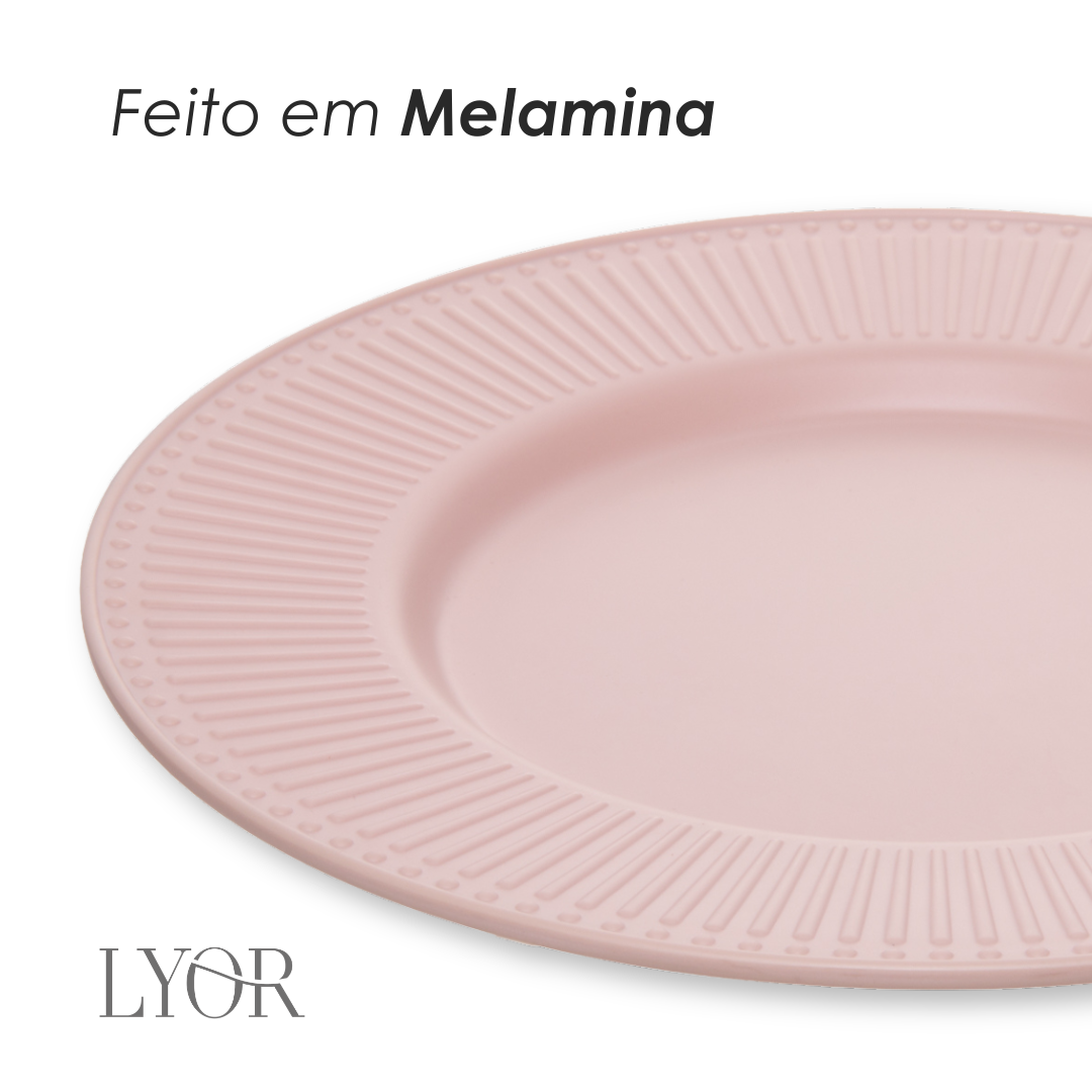 Prato para Sobremesa Aveline 20cm Bege Melamina - Lyor