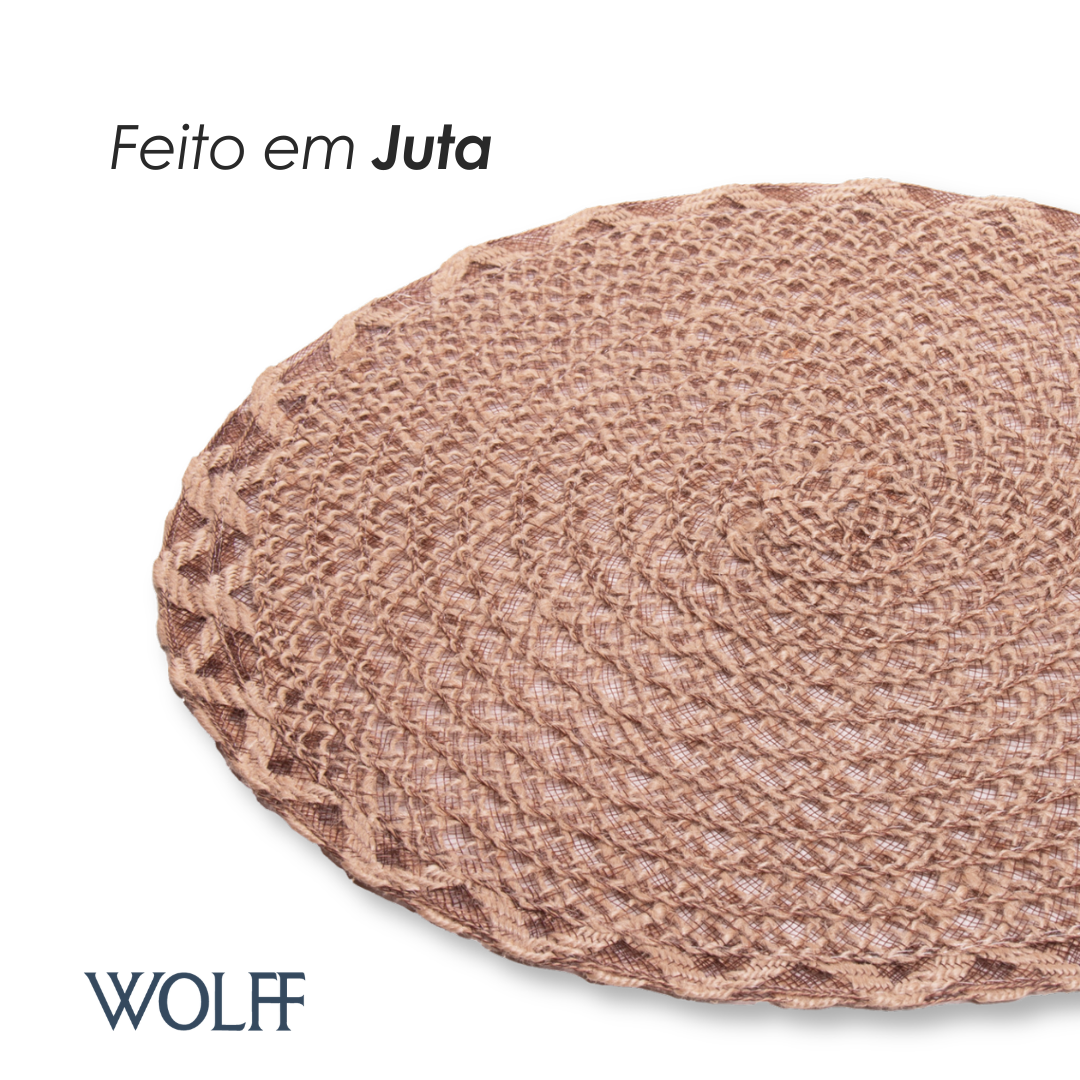Lugar Americano de Juta Trançado Médio 38cm - Wolff