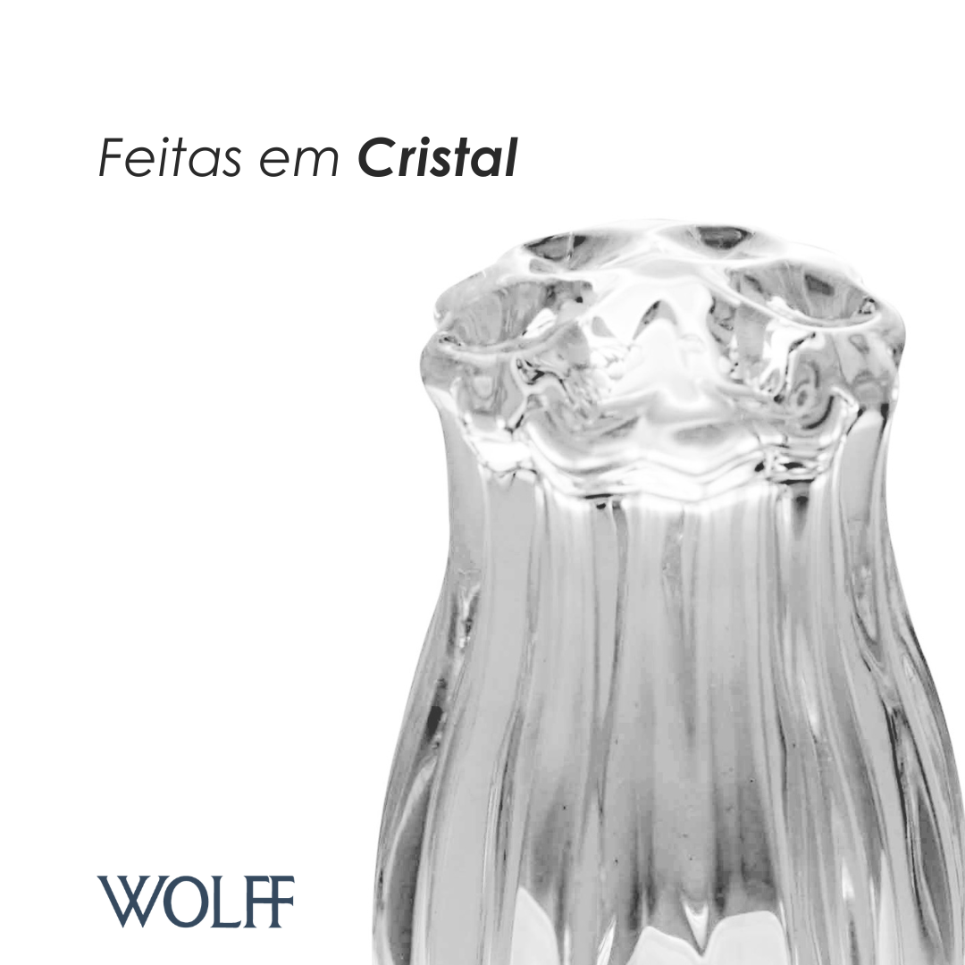 Conjunto 2 Peças Saleiro e Pimenteiro com Tampa de Plástico Pétala Cristal - Wolff