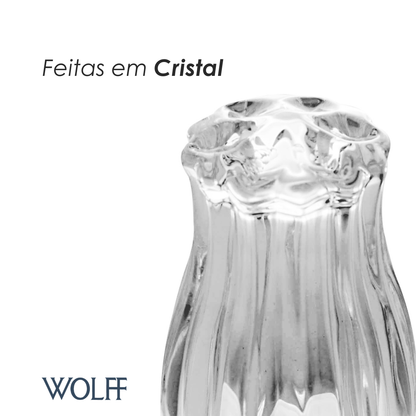 Conjunto 2 Peças Saleiro e Pimenteiro com Tampa de Plástico Pétala Cristal - Wolff