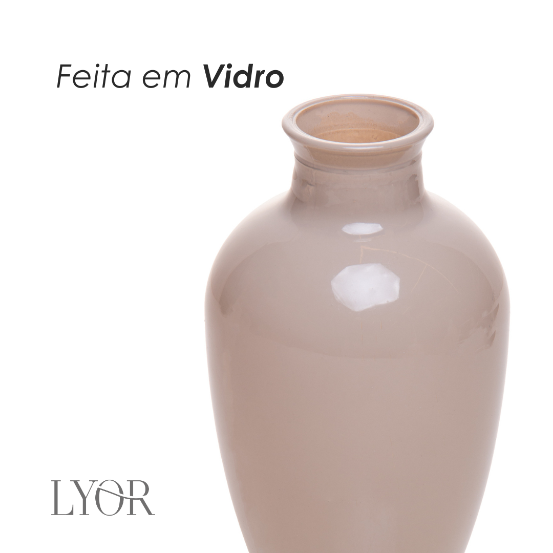 Vaso Dália 13cm x 7cm Cinza Vidro - Lyor