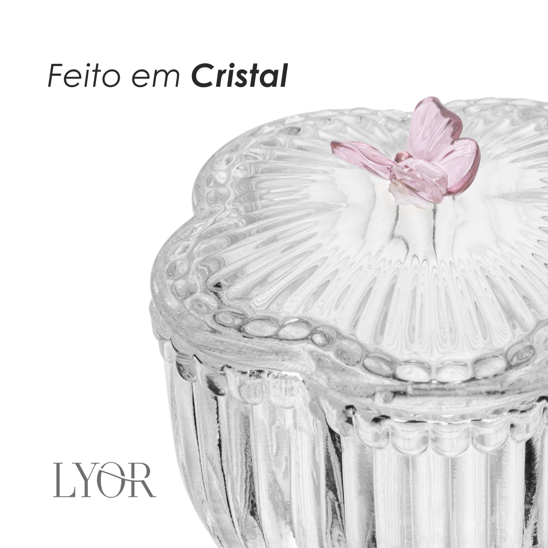 Porta Joias Fairy Butterfly 8,5cm x 8cm x 7cm Cristal SORTIDO - Lyor