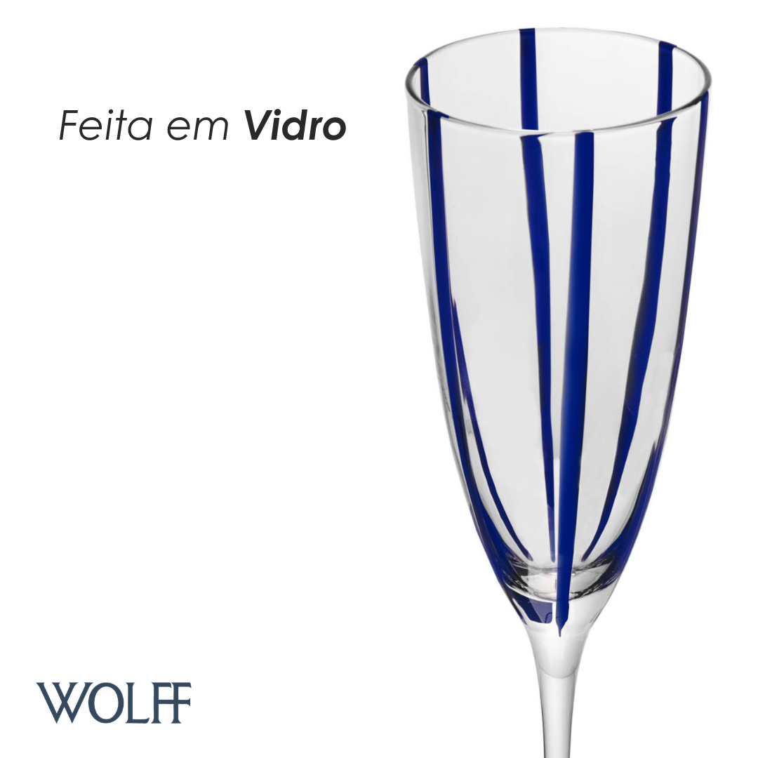 Conjunto 2 Taças de Champagne Azura Vidro - Wolff