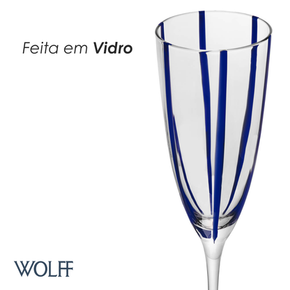 Conjunto 2 Taças de Champagne Azura Vidro - Wolff