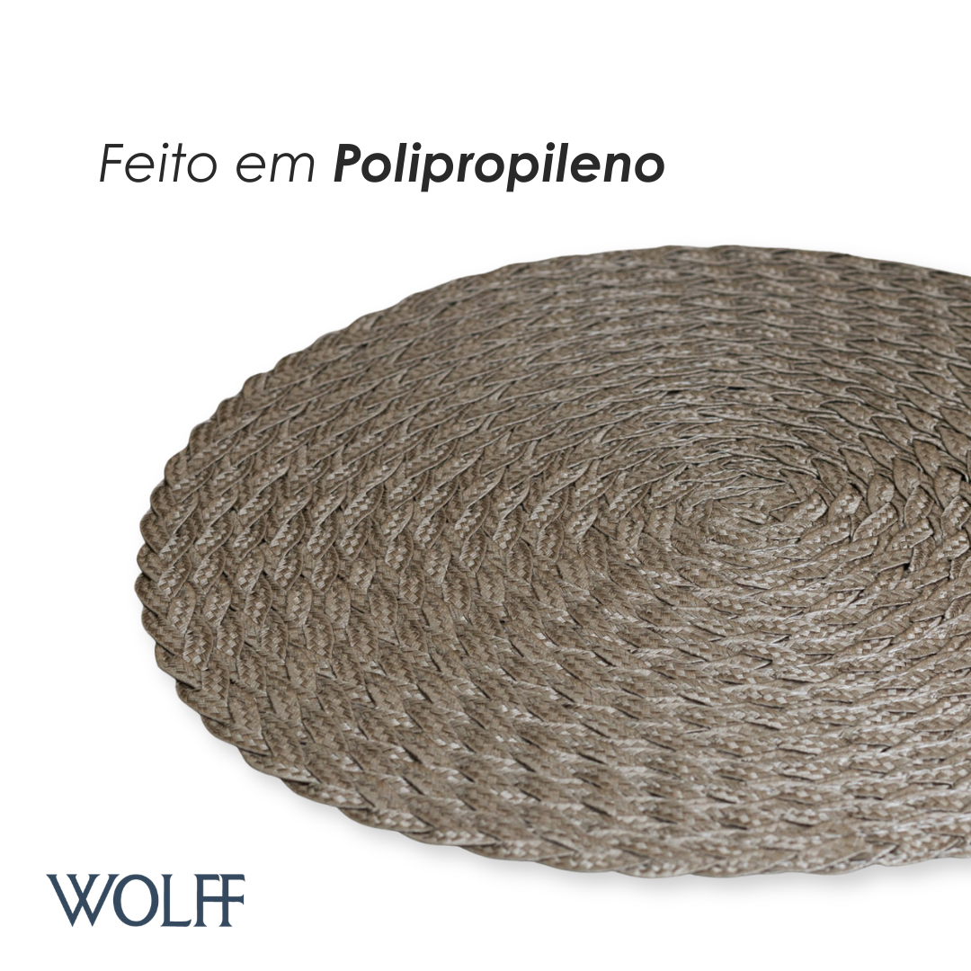 Jogo Americano de Polipropileno Leaf Marron 38cm - Wolff