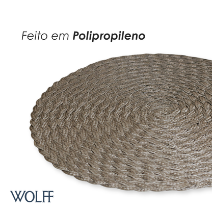 Jogo Americano de Polipropileno Leaf Marron 38cm - Wolff