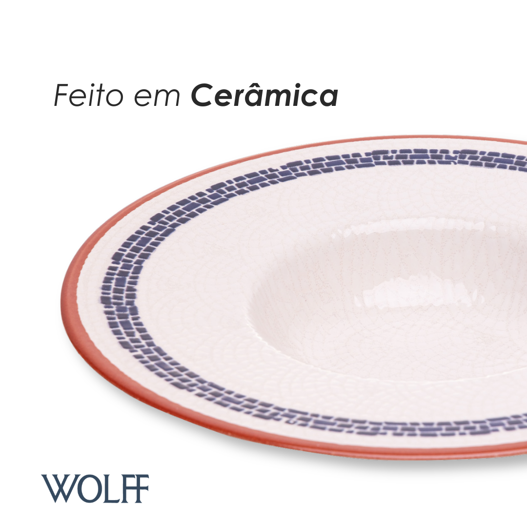 Prato Risoto Village 28cm Cerâmica Creme - Wolff