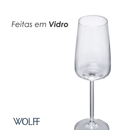 Jogo 6 Taças de Champagne Alex Optic 210ml Cristal Ecológico Bohemia - Wolff