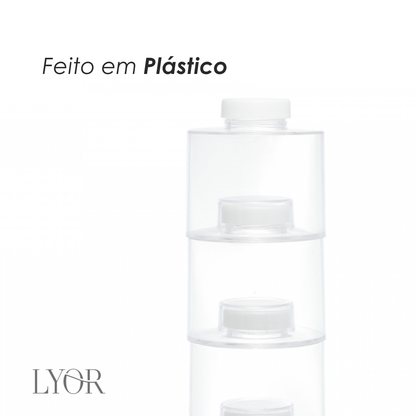 Conjunto 6 Porta Temperos Empilháveis de Plástico com Tampa My Box Branco - Lyor