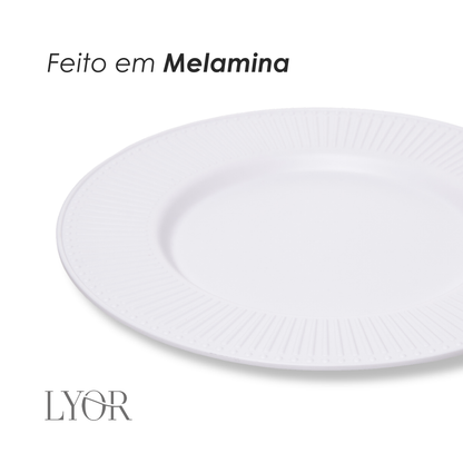Prato para Sobremesa Aveline 20cm Branco Melamina - Lyor