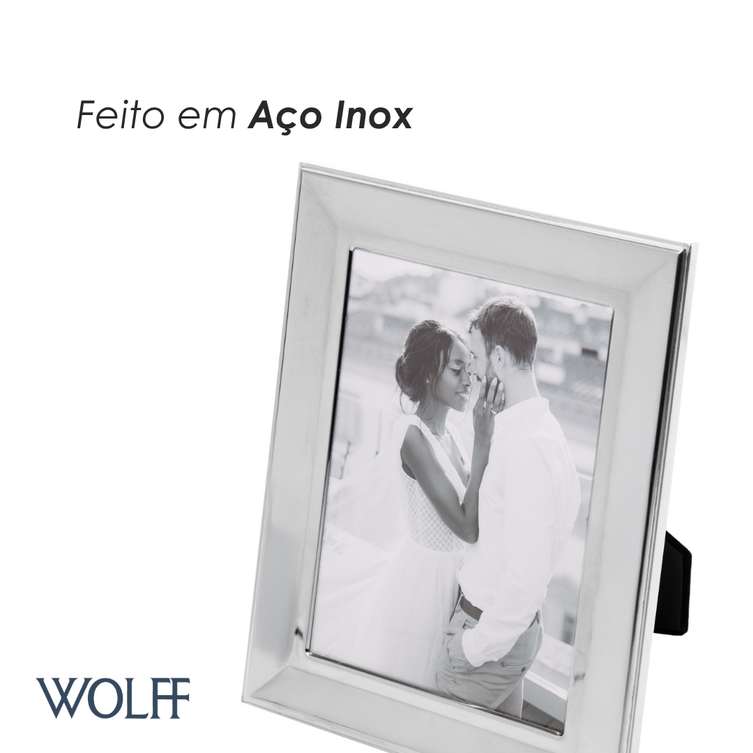 Porta-Retrato 13cm x 18cm Prata Aço Inox - Wolff