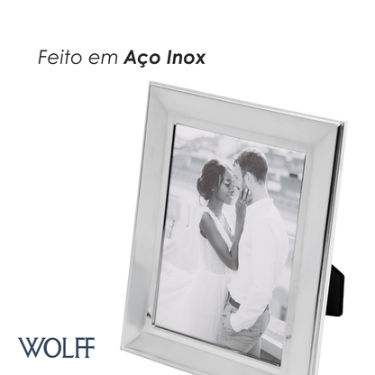 Porta-Retrato 13cm x 18cm Prata Aço Inox - Wolff