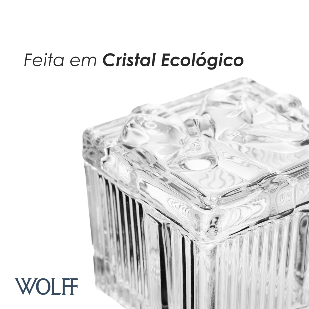 Potiche Caixa de Presente Laço de Fita 7,4cm x 7cm Cristal Ecológico - Wolff