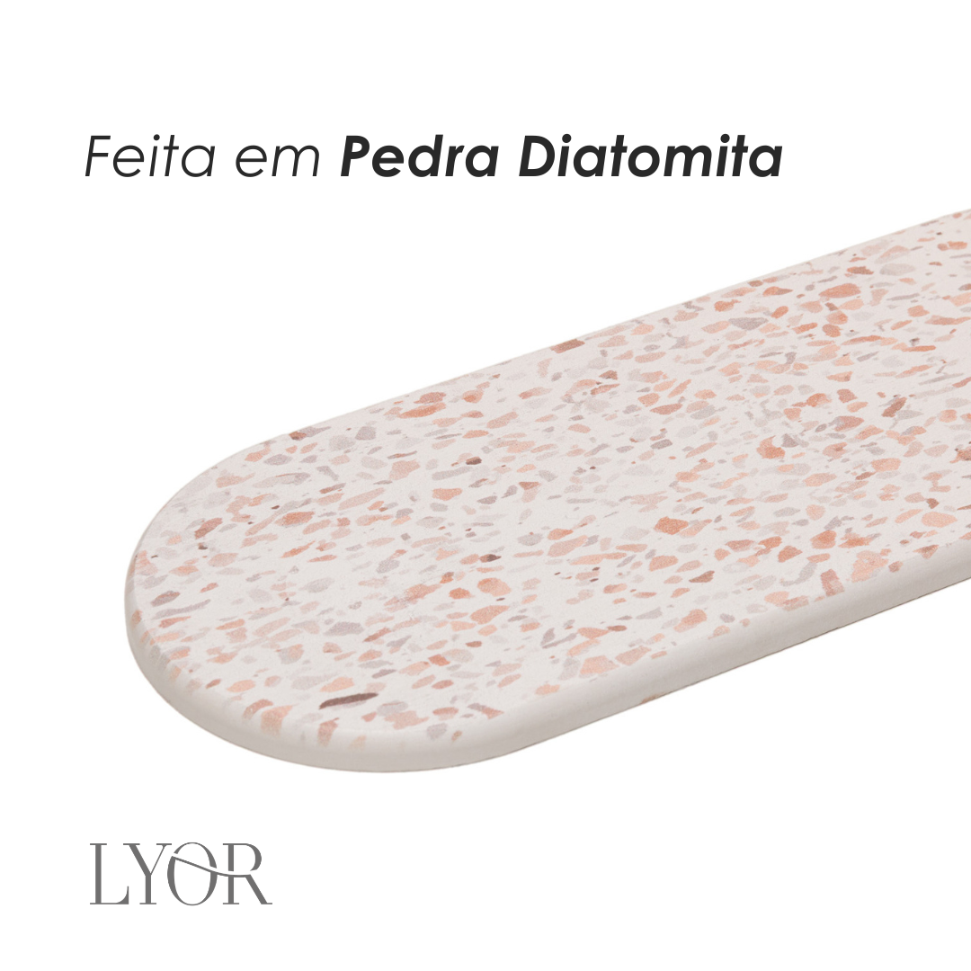 Bandeja Oval Absorvente para Pia Stone 28cm x 11cm Granilite Pedra Diatomita - Lyor