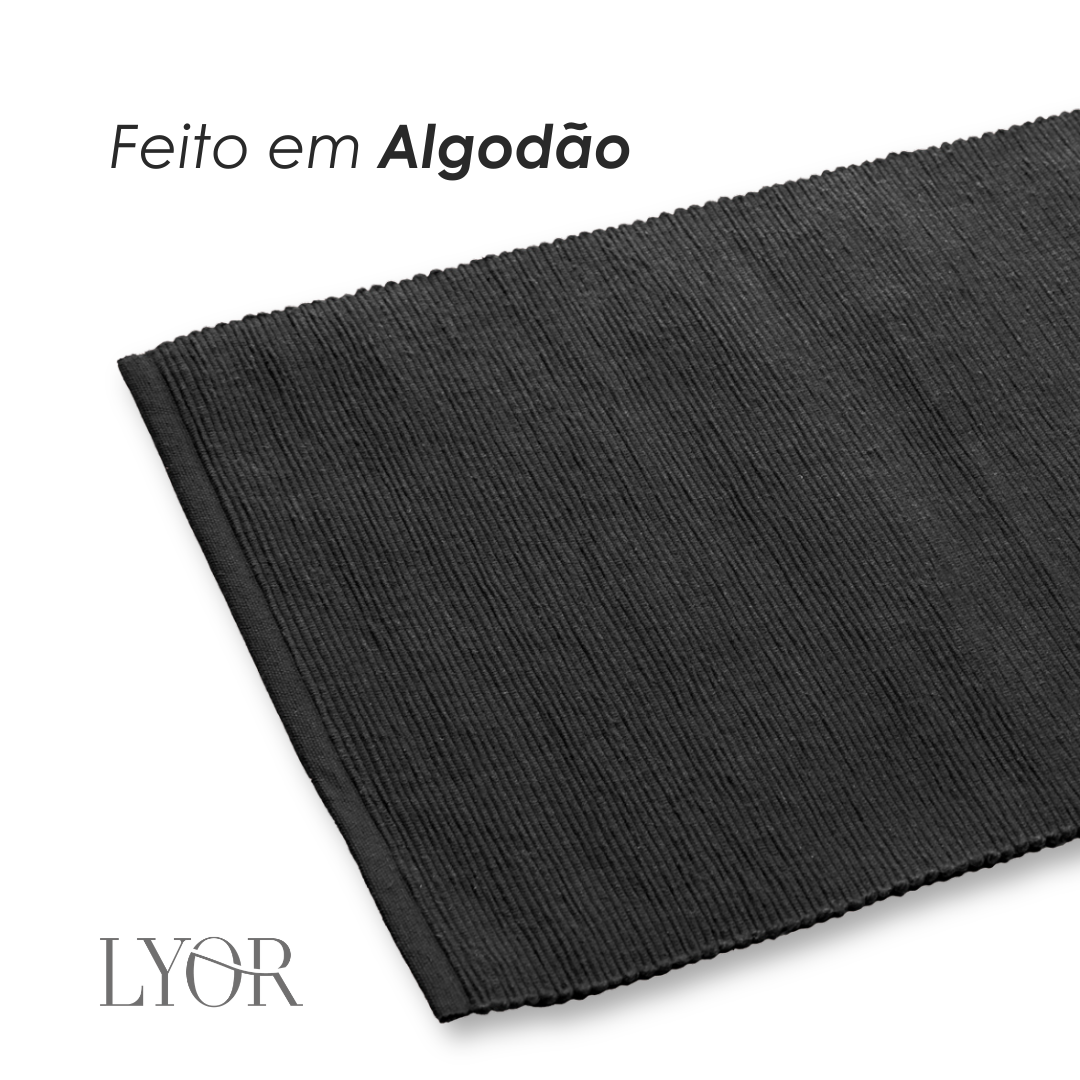 Lugar Americano Momentos 45cm x 30cm Preto Algodão - Lyor