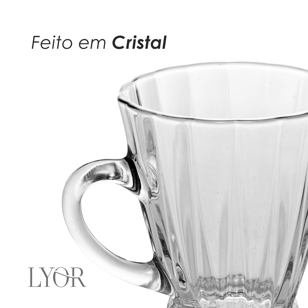Xícara para Café de Cristal Radial 160ml - Lyor