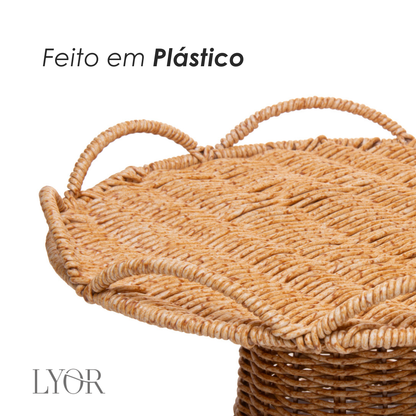 Prato para Bolo com Pé Bali 30cm x 30cm x 14cm Plástico - Lyor