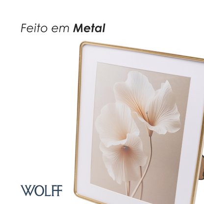Porta-Retrato Zen 10cm x 15cm Dourado Metal - Wolff