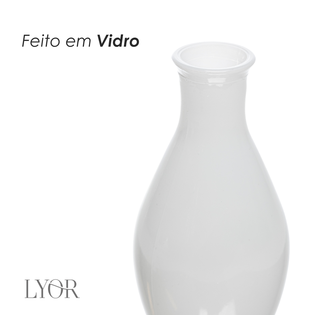 Vaso Dália 14,5cm x 7cm Branco Vidro - Lyor
