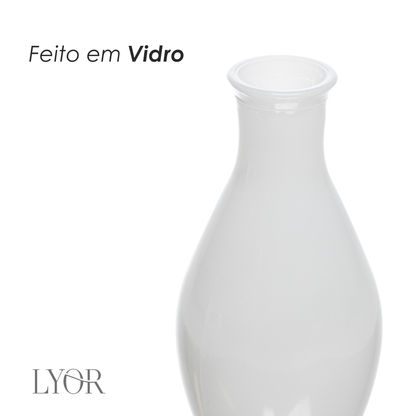 Vaso Dália 14,5cm x 7cm Branco Vidro - Lyor