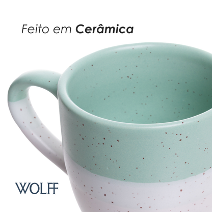 Caneca Ombré 210ml Verde Cerâmica - Wolff