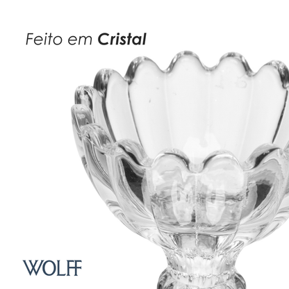 Conjunto 2 Porta Velas Geneva 6cm x 6cm x 7cm Cristal - Wolff