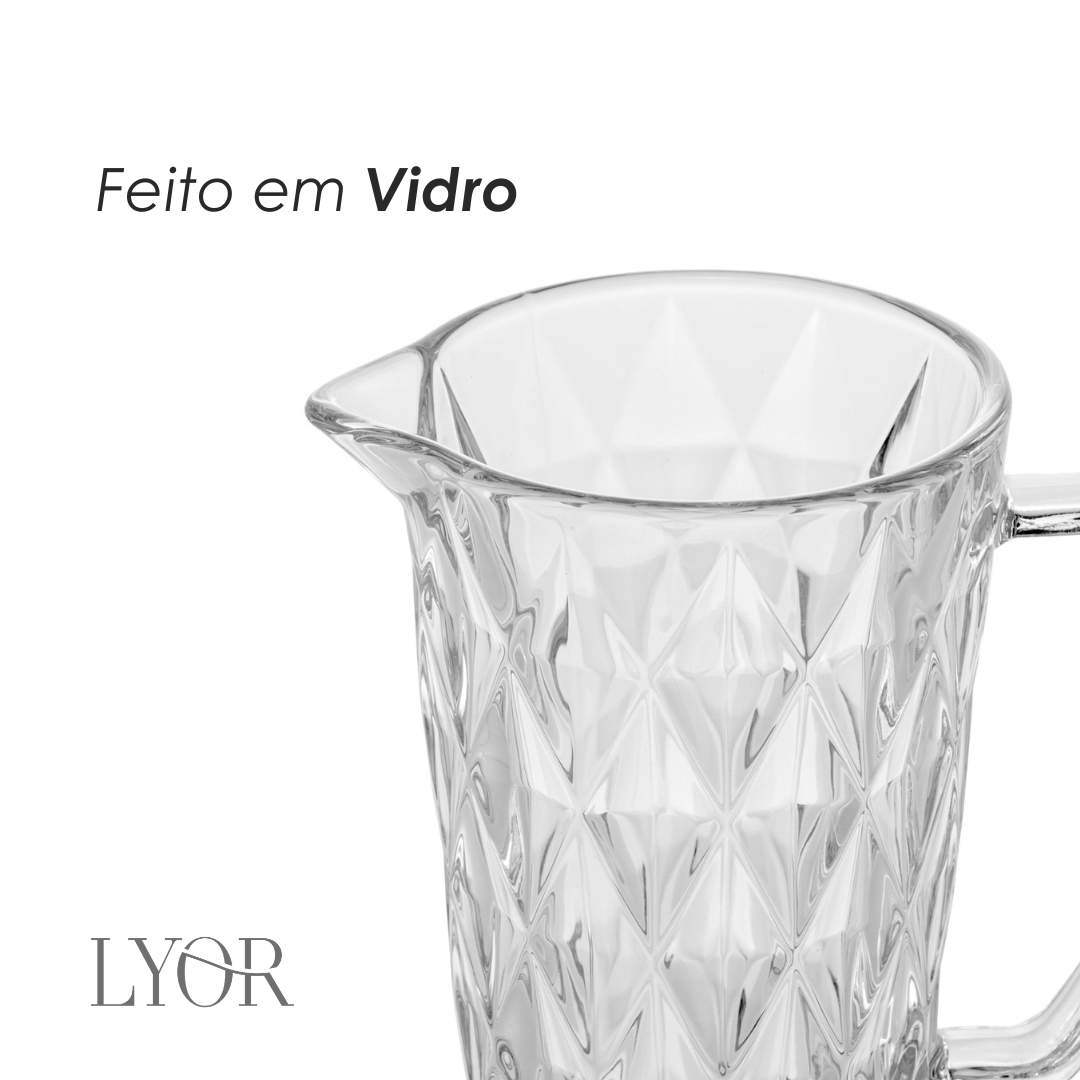 Jarra de Vidro Diamond 1L - Lyor