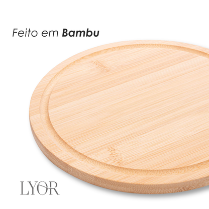 Tábua de Bambu Round 20cm x 20cm x 1cm - Lyor