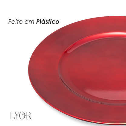 Sousplat de Plástico Opala Vermelho - Lyor