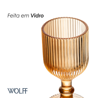 Taça de Licor Lines 75ml Âmbar Metalizado Vidro - Wolff