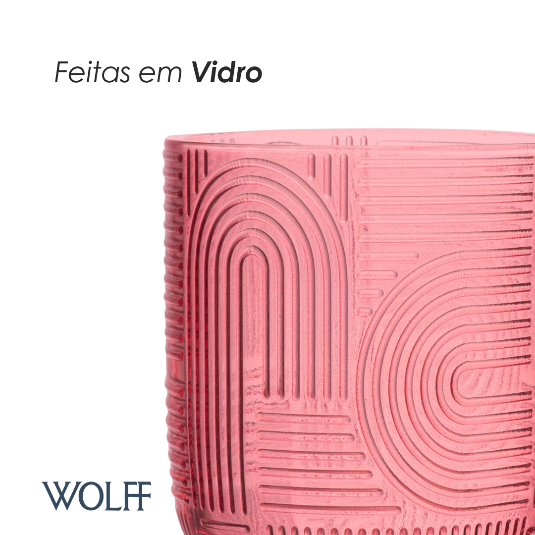 Conjunto 4 Xícaras de Vidro Colorido Frankfurt 220ml - Wolff